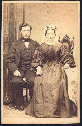 Købmand Niels Jensen og Karen. Bryllup 1863